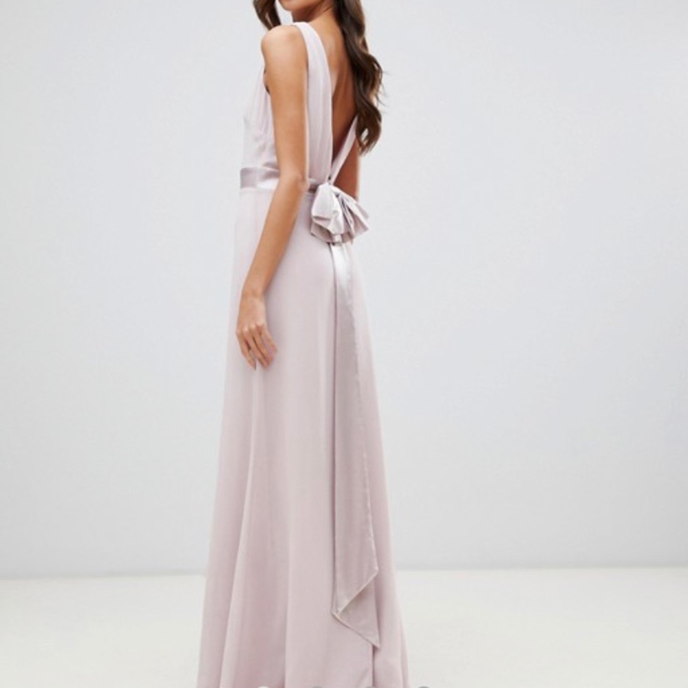 TFNC bow back maxi Bridesmaid dress